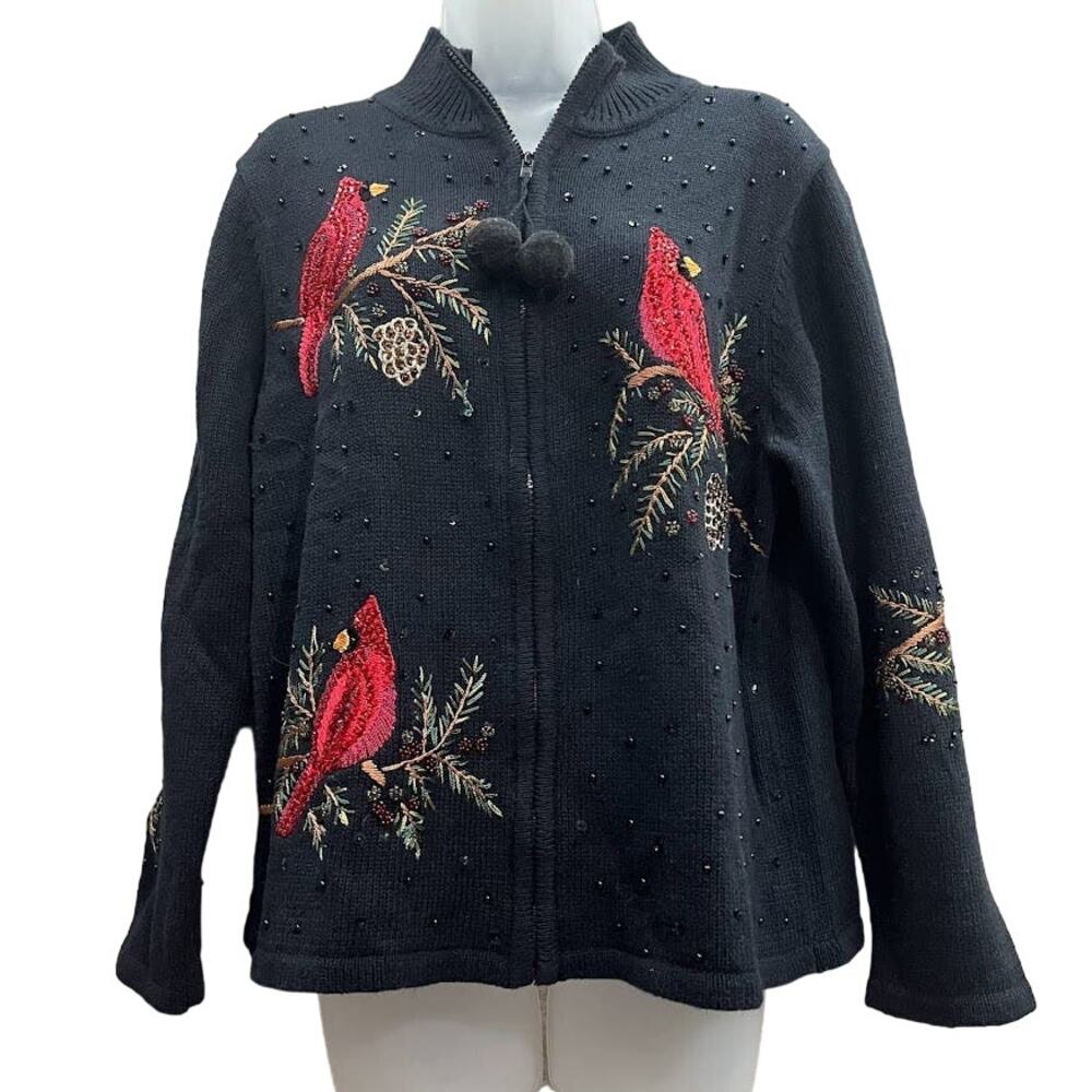 Vintage Tiara International Christmas Sweater Cardinals